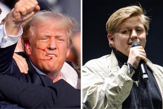 RBB distanziert sich: Ex-Böhmermann-Mitarbeiter „El Hotzo“ bedauert, dass Trump nicht tot ist - Donald Trump reckt nach den Schüssen kämpferisch die Faust in die Höhe. Sebastian Hotz (r.) notierte derweil: „Ich finde es absolut fantastisch, wenn Faschisten sterben.“