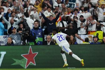 Real Madrid gewinnt Champions League - 1:0 gegen Liverpool und Klopp - Vinicius Junior von Real Madrid jubelt nach seinem Tor zum 0:1. 