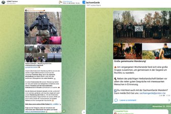 Rechtsextreme auf Wandertour: Wie die „Neue Rechte“ in Mittelsachsen für sich wirbt - Die extrem rechten „Jungen Nationalisten“ und die „Sachsengarde“ berichten unter anderem auf Telegram von ihren Wanderaktivitäten.