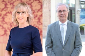 Regional. Zusammen. Wachsen. Zwei Genossenschaftsbanken planen ihre gemeinsame Zukunft - Vorständin Beatrix Irmscher der Vereinigten Raiffeisenbank Burgstädt eG und Vorstandsvorsitzender der Volksbank Chemnitz eG Gunnar Bertram gehen mit Zuversicht in den Fusionsprozess