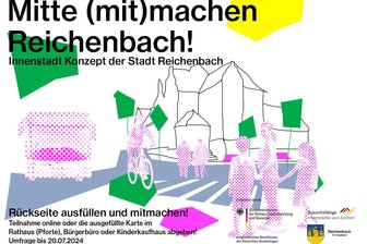 Reichenbach: Bürger-Wünsche für die Innenstadt gesucht - So sieht die Vorderseite der Postkarte für die Bürgerbeteiligung aus.