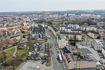 Reichenbacher Straße in Zwickau wird zum Sorgenkind - Die Reichenbacher Straße aus der Vogelperspektive. Es gibt Baulücken, aber keine Pläne zu deren Bebauung.