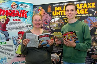 Reif fürs Museum? Warum die Abrafaxe plötzlich im Erzgebirge auftauchen - Museumsleiter Daniel Meier und Kerstin Schwertner haben die Abrafaxe ins Erzgebirge geholt.