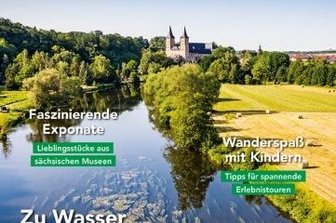 Reisemagazin macht Lust auf Region an der Mulde - Das Sachsenmagazin 2022 mit der Mulde bei Rochlitz als Titelbild.