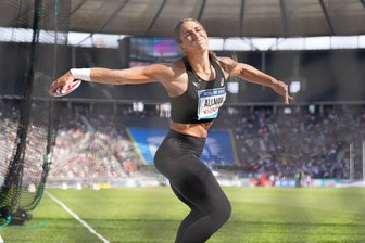 Rekordetat beim 20.Thumer Werfertag - Diskuswerferin Valerie Allmann (USA).