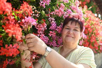 Rekordverdächtige Blütenpracht in Elsdorf: Geranien wachsen auf 14 Metern Länge - Auf ihre prachtvollen Geranien kann Jana Haeder aus Elsdorf zu recht stolz sein.
