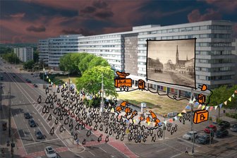 Rekordversuch beim „Light our Vision“: Wie viel Watt kann Chemnitz erradeln? - Eine verkehrsberuhigte Brückenstraße: Manche träumen davon, andere sehen den flüssigen Autoverkehr in Gefahr. Die „Brückenstraßenwette“ soll das Potenzial eines solchen „Shared Spaces“ verdeutlichen.