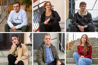 Rente, Wirtschaft, Klima: Was bewegt junge Erstwähler im Erzgebirge? - Anton Vogel, Svea Berger, Richard Wächtler (von links oben) sowie Rahel Tröltzsch, Friedrich Kandt und Anna (von links unten) gehen am 23. Februar erstmals wählen.