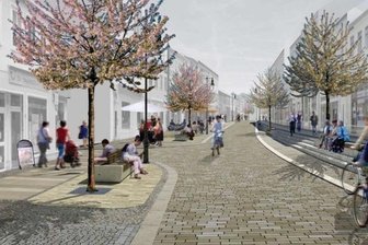 Rochlitzer Straße: Umbau ab Februar - So soll die Rochlitzer Straße nach Vorstellung des Architekturbüros nach dem Umbau aussehen.