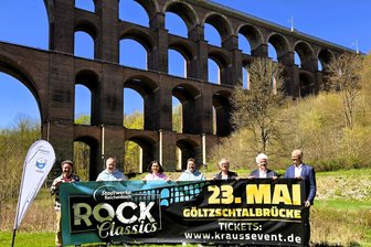 Rock Classics 2026 an der Göltzschtalbrücke: Das sind die Stars des Abends - Sie strahlten mit der Sonne um die Wette: Die Veranstalter, Akteure und Hauptunterstützer von Rock Classics informierten am Donnerstag über das Programm.
