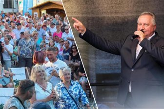„Roland Kaiser ist ein geiler Typ“: Wie kommt sein Double auf dem Stadtfest Glauchau an? - Beim Auftritt des Roland-Kaiser-Doubles Steffen Heidrich war der Marktplatz am Samstag beim Stadtfest in Glauchau rappelvoll.