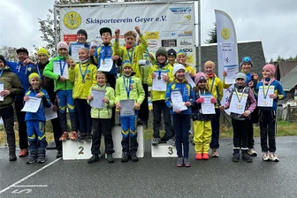 Rollski: Teilnehmer trotzen in Geyer Regen und Kälte - Insgesamt 13x standen Sportler des SSV Geyer beim Bingecup ganz oben auf dem Treppchen.