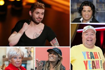 RTL-Dschungelcamp: Diese ehemaligen Teilnehmer von „Ich bin ein Star - Holt mich hier raus!“ sind bereits tot - Unter anderem von (im Uhrzeigersinn) Daniel Küblböck, Costa Cordalis, Dirk Bach, Nadja Abd el Farrag und Ingrid van Bergen mussten die Dschungel-Fans schon Abschied nehmen. (Montage)