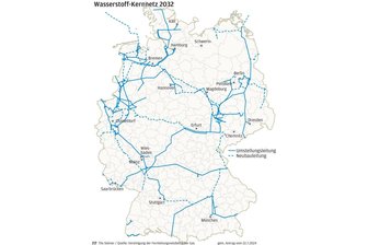Rückschlag für Wirtschaftsstandort Chemnitz: Region bleibt ohne Anschluss ans Wasserstoff-Kernnetz - Das geplante Kernnetz der Wasserstoffleitungen macht einen Bogen um die Region Chemnitz.