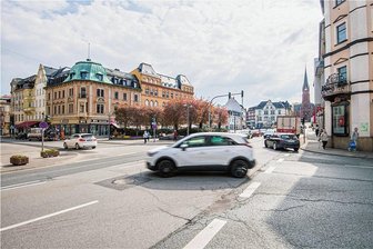 Rückstau in Aue: Zwei Stunden Ampel aus an Engelkreuzung - Die Engelkreuzung in Aue. Hier ein Archivbild.