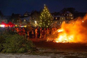 Rund um Hohenstein-Ernstthal: Feuerwehrleute machen wieder selbst Feuer mit ausrangierten Weihnachtsbäumen - Auf dem Festplatz in Oberlungwitz lodern am Samstag wieder Weihnachtsbäume.