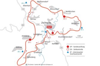 „Rund um Zschopau“: Das sollten Besucher der Motorradgeländefahrt wissen - Der rund 80 Kilometer lange Rundkurs um Zschopau. Der Geländeanteil beträgt annähernd 75 Prozent.