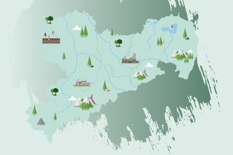 Sachsen wirbt mit rätselhafter Karte: Wie Tourismus-Experten das Vogtland darstellen - Stille Karte? Die stilisierte Landschaft soll Lust auf einen Urlaub in Sachsen machen. Für das Vogtland sind aber keine Highlights in Sicht.