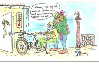 Satire zum Wochenende: In Freiberg fährt die U-Bahn jetzt bis zum Häuersteig - Frühling im Erzgebirge - da muss man sich warm anziehen.