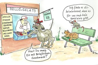 Satire zum Wochenende: Lieber Mittelsachsen als Mittelmeer - Hundeeis ist nicht jedermanns Sache. Aber der Zielgruppe scheint es zu gefallen.