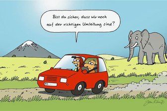 Satire zum Wochenende: Warum eine Umleitung neben der Bundesstraße neue Perspektiven eröffnet - Umwege erhöhen die Ortskenntnis. 