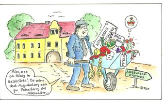 Satire zum Wochenende: Warum Freiberg berühmt ist, und Flöha zum Glück nicht - Nach der Razzia in Halsbrücke: Weg sind sie, die Insignien der Macht.