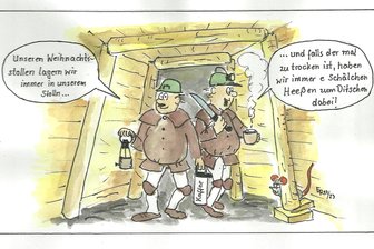 Satire zum Wochenende: Wird der Stollen im Erzgebirge mit der Kettensäge angeschnitten? - Stollen oder Stolln - Hauptsache, der Kaffee ist heiß.