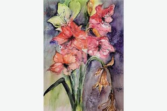 Schau in Oelsnitz zeigt Werke von Hobbykünstlern - Auch Karin Oelsners Aquarell „Vergänglichkeit“ ist Teil der Ausstellung.