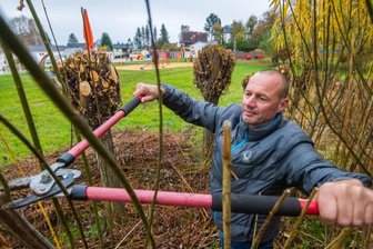Schlechtes Wetter trübt Freibad-Bilanz - Für den Freibadbetreiber Thomas Sprunk gibt es trotz Saisonende in der Neukirchener Freizeiteinrichtung auch im Spätherbst noch Arbeit. So etwa im Bereich der Grünanlagen.