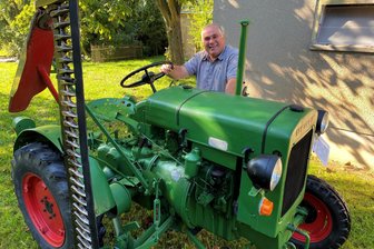 Schleppertreffen in Tanneberg: Ein robuster „Elfer“ hat es nicht weit - Wolfram Friedemann aus Tanneberg ist Besitzer eines Deutz-Schleppers von 1940.