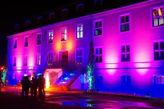 Schloss Ringethal illuminiert - Das Schloss Ringethal bot im Scheinwerferlicht eine beeindruckende Ansicht.