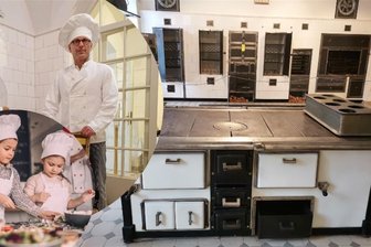 Schloss Waldenburg: Kinder können kochen wie vor 100 Jahren - Gästeführer „Micha“ mit Kindern in der historischen Küche im Schloss Waldenburg.