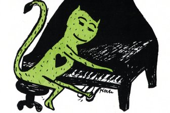 „Schmerzlich vermisste Freiheit“: Die Freiberger Jazztage feiern ihren 50. Geburtstag - Das Maskottchen der Freiberger Jazztage, einen viele Instrumente spielenden Teufel, erfand der Freiberger Künstler Holger Koch. Inzwischen hat sein Sohn Maximilian Koch die Gestaltung der Plakate übernommen.