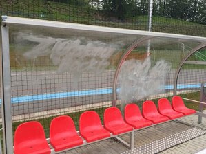 Schmierereien im Westsachsenstadion - Reste einer der Schmierereien im Westsachsenstadion in Zwickau.