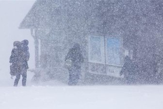 Schneesturm auf dem Fichtelberg - 