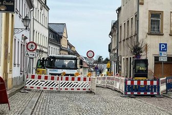 Schnelles Internet bremst in Hainichen den Straßenverkehr aus - Die Mittweidaer Straße in Hainichen bleibt bis 1. April gesperrt.