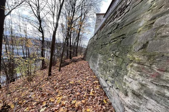 Schock in Adorf: Stadtmauer muss teuer saniert werden - Die Stadtmauer unterhalb der Michaeliskirche in Adorf.