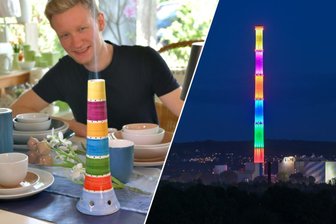 „Schorsch“ für Zuhause: Freiberger Porzellan stellt Chemnitzer Esse in Kleinformat her - Franco Mitzlaff vom Unternehmen Freiberger Porzellan hatte die Idee für die Mini-Esse.