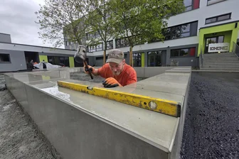 Schulhofbau in Oelsnitz kommt sichtbar voran - 