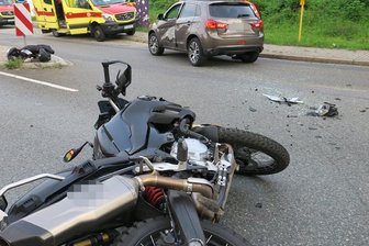 Schwerer Motorradunfall auf B169 in Bad Schlema -