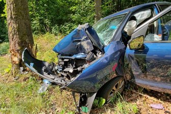 Seat kollidiert auf S 232 bei Dittersdorf mit Baum - Dreijähriger schwerverletzt - 