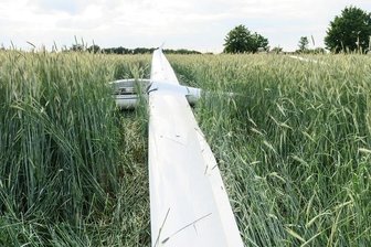 Segelflieger landet im Getreidefeld in Wildbach - 