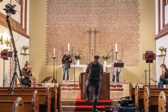 Seltene Klänge im Schloss Waldenburg - Die Capella Trinitatis bei einer coronabedingt zuschauerlosen Aufnahme aus dem Mai 2020.