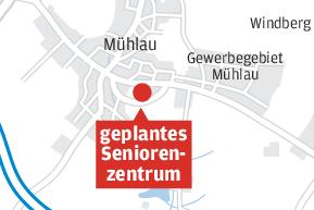 Seniorenheim, Tagespflege und Eigenheime in Mühlau geplant - Zukünftiger Standort des geplanten Seniorenzentrums in Mühlau