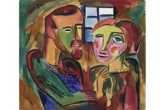 Sensationelle Schenkung für Kulturhauptstadt Chemnitz - Das von Karl Schmidt-Rottluff gemalte Bild „Du und ich“ aus dem Jahr 1919 war Schmidt-Rottluffs Hochzeitsgeschenk für seine Frau Emy. Es gilt als eines der persönlichsten Bilder des Malers.