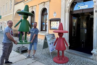 Sie wollen nur spielen? Warum im Erzgebirge zwei Männeln bei der „Freien Presse“ einziehen - „Freie Presse“-Reporter Kjell Riedel (l.) und Patrick Herrl bei Fabulix-Vorbereitungen.
