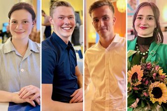 Sie wollte Tierärztin werden: Warum sich eine junge Erzgebirgerin für einen Job als Fleischerin entschied - Linda Walther (v. l.), Louis Seltmann, Anthony Kautzsch und Emma Leichsenring: Die vier jungen Erzgebirger haben sich aus Überzeugung für einen Job im Handwerk entschieden.