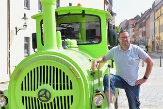 Silberstadtbahn in Freiberg zählt über 4000 Fahrgäste -  David Matzig ist der Zugführer der Silberstadtbahn. 