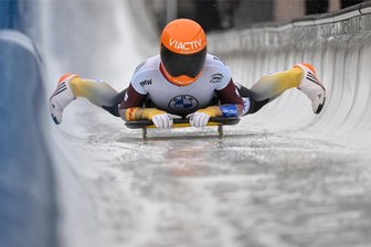Skeleton-WM: Erzgebirgerin auf Medaillenkurs - Susanne Kreher kommt nach dem zweiten WM-Lauf ins Ziel.