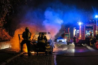 Skoda in Flammen - Die Feuerwehr konnte den Brand löschen.